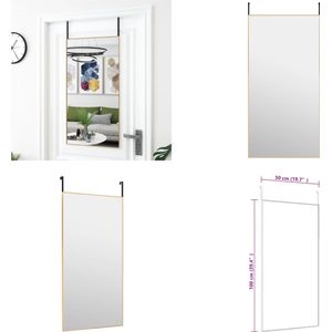 vidaXL Deurspiegel 50x100 cm glas en aluminium goudkleurig - Deurspiegel - Deurspiegels - Wandspiegel - Hangspiegel