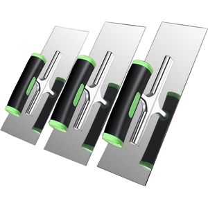 3 stuks roestvrijstalen afwerkingstroffels - betongereedschap - metselwerkgereedschap - droogafwerkingsgereedschap - gipstroffel (18,2 cm - 21,3 cm)