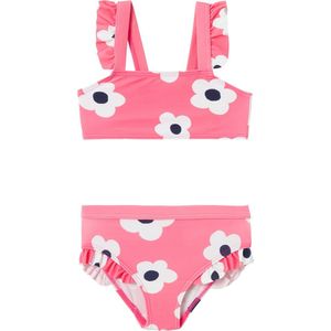 Name It Meisjes Bikiniset Kinderen NMFZULLE Bloemenprint Roze - Maat 74/80