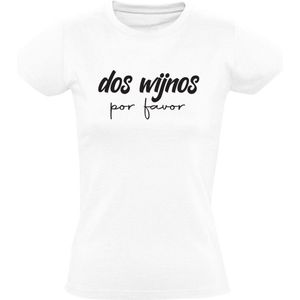 Dos Wijnos por favor Dames T-shirt | wijn | wijnen | spanje | ibiza | mallorca | spaans | mexico | vakantie | Shirt