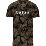 Ballin Est. 2013 - Heren Tee SS Army Camouflage Shirt - Groen - Maat S