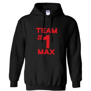 Gildan Hoodie Formule 1 Max Racing ""Team #1 Zwart"" Maat L - Hoody met Capuchon - Trui Race Fan - Kampioen