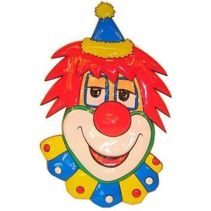 Clownsdeco met rood haar 70cm