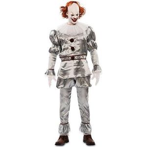 Witbaard Verkleedpak Duivelse Clown Polyester Zilver/wit Mt M/l