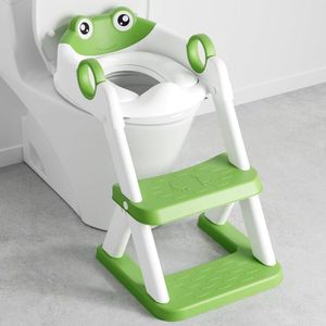 Wc Verkleiner Zindelijkheidstraining Frog Toiletbril Upgrade 2-in-1 Toiletbril Jongens Meisjes Waterdichte Zachte Mat Antislip Opstapkruk