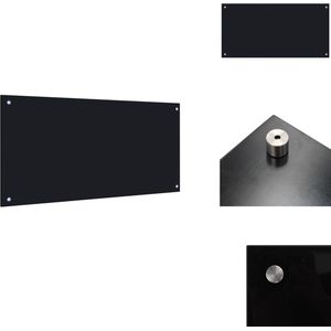 vidaXL Keuken Spatscherm - Keuken Spatschermen - Keuken Achterwand - Keuken Achterwanden - Spatscherm keuken 100x50 cm gehard glas zwart