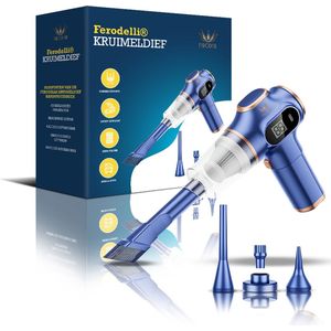 Ferodelli Kruimeldief - Handstofzuiger - Snoerloos - Auto Stofzuiger - Caravan - Car Vacuum Cleaner - Best Verkocht - Draadloos - Blauw