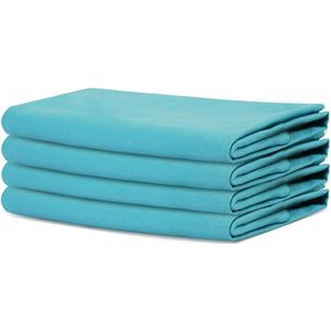 Set van 4 extra grote servetten van 100% katoen, 45 x 45 cm blauwgroen - Zware stof voor dagelijks gebruik met verstekhoeken