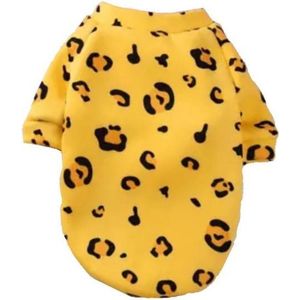 Gele trui met luipaard print- Hondentrui - Maat S