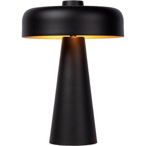 Atmooz - Ocana - Tafellamp - Zwart & Goud - 2 Lichtpunten - Jaren 60 Vorm - 30 x 30 x 40 cm - G9 Fitting - Max 3.5W - Paddenstoel