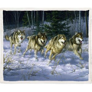 Fleece Deken 150*200cm Running Wild - Wolven