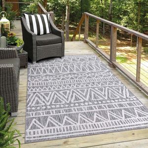 Tapijtenloods Sun In- & Outdoor Vloerkleed Laagpolig Grijs- 120x170 CM