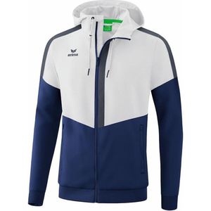 Erima Squad Tracktop Met Capuchon Heren - Wit / New Navy / Slate Grey | Maat: S