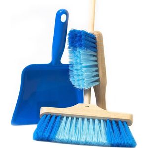 3-delige kinder Bezemset Blauw bezem ca. 49 cm.