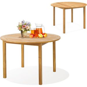 Ronde Eettafel voor 4 Personen van Weerbestendig Acaciahout – Ø 110 cm Terrastafel voor Binnen en Buiten