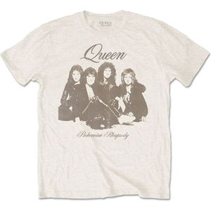 Queen - Bo Rhap Portrait Heren T-shirt - M - Creme