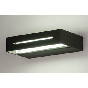 Lumidora Wandlamp 73160 - Voor buiten - Ingebouwd LED - 7.0 Watt - 650 Lumen - 2700 Kelvin - Zwart - Antraciet donkergrijs - Metaal - Buitenlamp - IP54