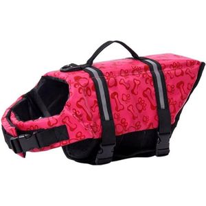 Honden Zwemvest Botjes Patroon - Roze - Maat S - Veiligheid Kleren Leven Vest Harnas Pet Dog - Zwemmen - Kleding - Zomer - Swimwear - Tuigje - Harnas