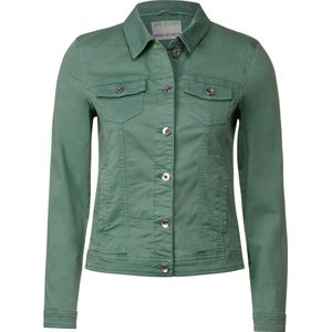 CECIL TOS Denim Jacket Color Dames Jas - dusty salvia green - Maat S