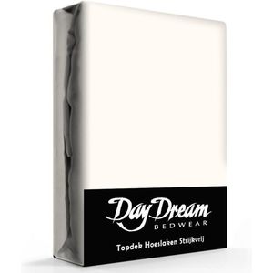 Day Dream topdek hoeslaken - strijkvrij - katoen - 200 x 220 - Crème