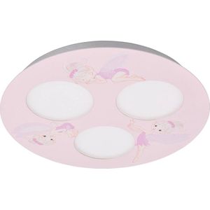 Lindby - plafondlamp - 3lichts - ijzer - H: 3 cm - GX53 - roze - Inclusief lichtbronnen