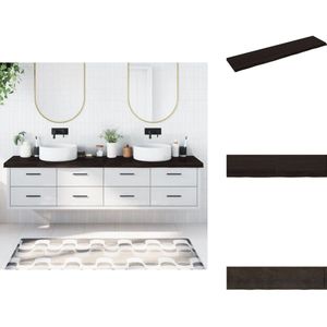 vidaXL Wastafelblad - Wastafelbladen - Blad Voor Wastafel - Tafelblad - Wastafelblad 220x50x(2-6) cm behandeld massief hout donkerbruin