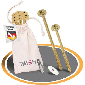 Universele schroefharingen tentschroeven campingset - 18 stuks met bit - twee lengtes - kunststof sluitringen