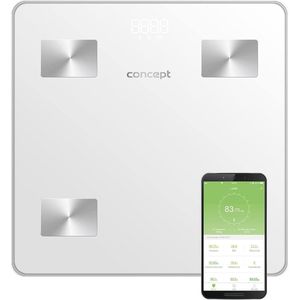 Digitale Lichaamsanalyse Weegschaal met App | Personenweegschaal tot 180 kg met BMI en Vetmeting