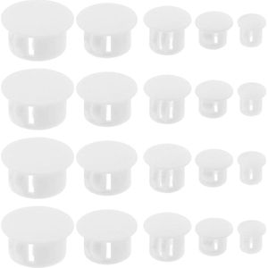 Plastic Gat Plug Vervanging Flush Type Gat Plugs - 100 Stuks - Meubels Schermen Post Pijp Insert End Caps - Wit .
