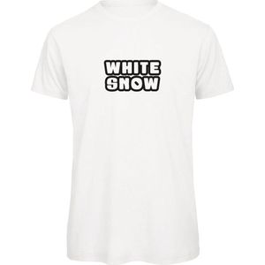 T-shirt wit XXL - White snow - soBAD. | Foute apres ski outfit | kleding | verkleedkleren | wintersport t-shirt | wintersport dames en heren