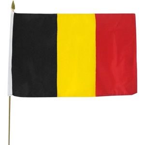 Vlag op stok - België - Stof - 30x45cm