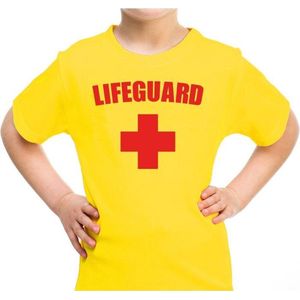 Lifeguard verkleed shirt geel voor kinderen - reddingsbrigade shirt - Verkleedkleding voor jongens en meiden - carnaval kostuum 134/140