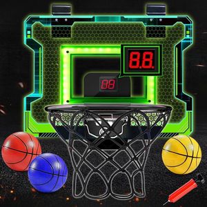 Indoor Basketbal Mandje Mini Deur Basketbal Mandje Elektrisch Professioneel Scorebord met Automatisch Geluid en Licht, Sport Speelgoed Cadeau voor 3 Kinderen en Volwassenen met 3 Ballen