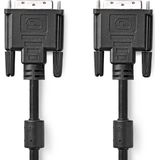 Nedis DVI-Kabel - DVI-D 24+1-Pins Male - DVI-D 24+1-Pins Male - 2560x1600 - Vernikkeld - 2.00 m - Recht - PVC - Zwart - Polybag