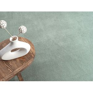 Karpet24 Loft modern pluizig laagpolig tapijt, antislip onderkant, wasbaar tot 30 graden, heerlijk zacht, bontlook, mintgroen-Ø 120 cm rond