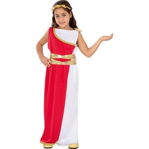 Funidelia | Romeins Kostuum Voor voor meisjes  Rome, Gladiator, Centurion, Cultuur & Tradities - Kostuum voor kinderen Accessoire verkleedkleding en rekwisieten voor Halloween, carnaval & feesten - Maat 97 - 104 cm - Bordeaux rood