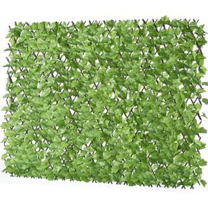 Greenmoods Kunstplanten - Kunsthaag - Klimop - Uitschuifbaar - Geluidwerend - 200x100 cm - Voor binnen en buiten