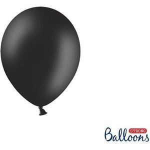 Strong Ballonnen 12cm, Pastel zwart (1 zakje met 100 stuks)