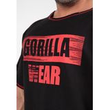 Gorilla Wear Wallace Workout Top - Zwart/Rood - 2XL/3XL