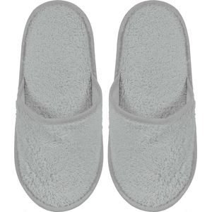 Badslippers Badstof Uni Pure met Zool Lichtgrijs Maat 38 - 1 Paar