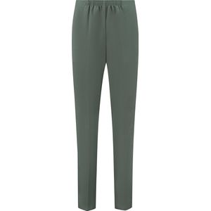 Coraille dames broek, Anke met elastische tailleband, groen, maat 40 (maten 36 t/m 52) stretch, fijne kwaliteit, zonder rits, steekzakken