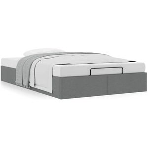 vidaXL - Bedframe - zonder - matras - 120x190 - cm - stof - donkergrijs