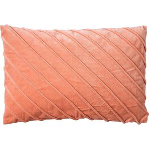 Dutch Decor PACO - Sierkussen velvet 40x60 cm Muted Clay - roze - Inclusief binnenkussen