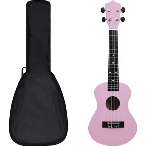 vidaXL-Ukuleleset-met-tas-voor-kinderen-sopraan-23''-roze