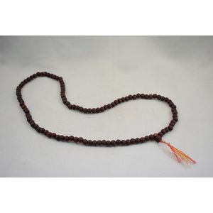 Houten decoratie ketting, Mala, lengte circa 45 cm (enkel gemeten) donker bruin