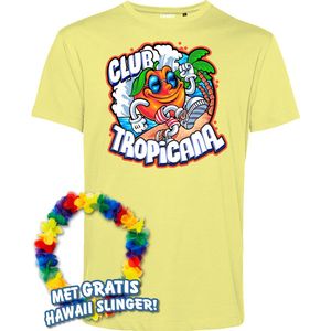 T-shirt Tropical Orange Sunrise | Toppers in Concert 2024 | Club Tropicana | Hawaii Shirt | Ibiza Kleding | Lichtgeel | maat XXXL