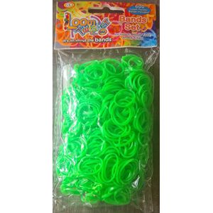 Loom Bandjes - Neon Groen - 600 stuks - Loombandjes  - Loomelastiekjes - Elastiekjes - Inlcusief S-Clips / Haakjes - Loom Twister