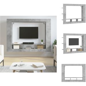 vidaXL Tv-meubel Betongrijs 152x22x113cm - Praktisch en trendy design - Kast