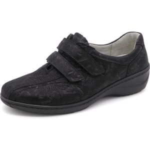 Waldläufer Dames Klittenbandschoen - 607302-101-001 Zwart - Wijdte K - Maat 8 (42)