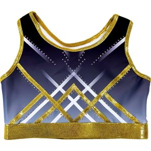 Sparkle&Dream Turntopje Mara Goud - Maat AXL S/M - Gympakje voor Turnen, Acro, Trampoline en Gymnastiek